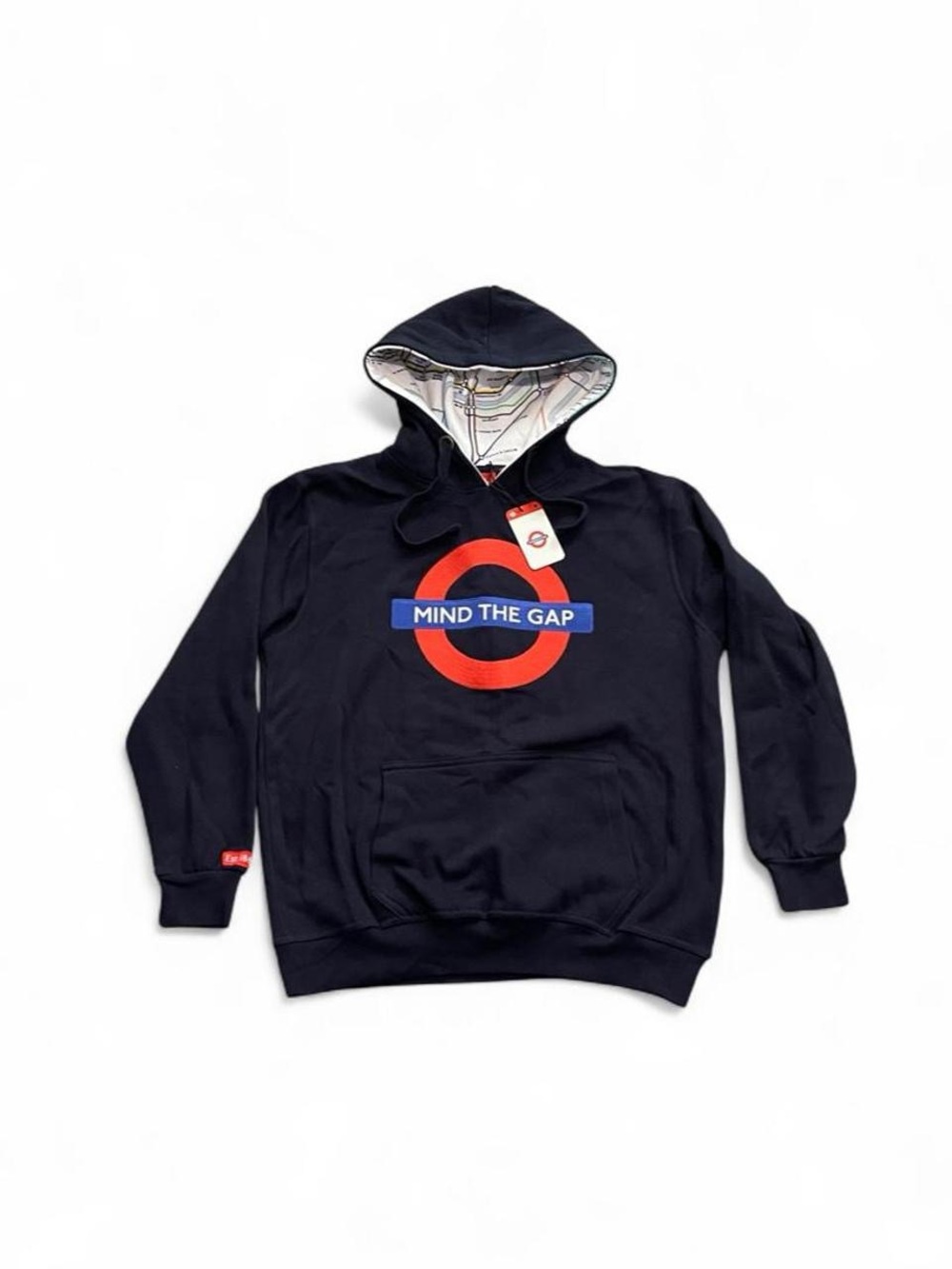 London Underground Hoodie Men's XL Navy Mind The Gap Pullover Sweatshirt